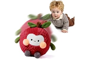eJog Pup Tummy Time Gosedjur, Sensoriska Leksaker för Spädbarn, Mjukisdjur Litchi, Babyleksak Interaktiv med Musik och Inspel