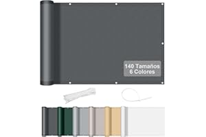 AXT SHADE Tamaño Personalizado Pantalla Privacidad Balcón 0.75x2m Impermeable Ocultacion Balcon Protección Viento y Los Rayos UV con Ataduras de Cables para Exterior Terraza-Antracita
