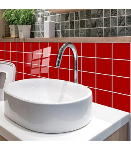 50 Red 6" Tile Transfer Stickers Pack Of 50 Easy To Apply And Look Great - View #5