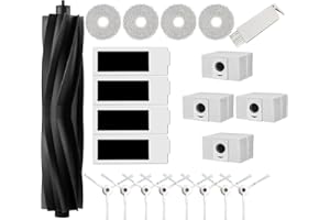 JoyBros Accessoires pour Ecovacs Deebot T20 Omni, T20e Omni, 1 Brosse Principale en Caoutchouc, 4 Filtres HEPA, 4 Lingettes, 8 Brosses latérales, 4 Sacs à poussière
