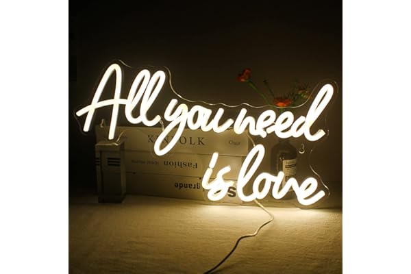 All You Need is Love Neon Sign,Enseigne au néon LED pour décoration de fête de mariage, enseignes au néon de mur d'art pour la maison chambre d'enfants fête de mariage toile de fond décoration
