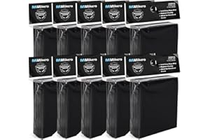 Mlikero 1000 Sleeves Carte Protège-Carte Standard Noir, 66 x 91 mm, Souples