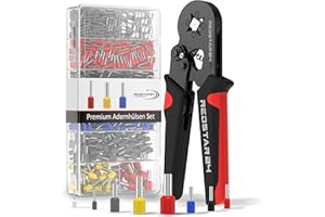 RedStar24 Crimpadora Terminales Eléctricos - Kit de 1800 punteras electricas - [0,25-10 mm²] - Autoajustables - Alicates Terminales Electricos - Ideal para Electricistas y Bricolaje