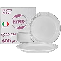 Piatti Di Plastica Riutilizzabili - 200 Pezzi, Lavabili In Lavastoviglie, Made In Italy