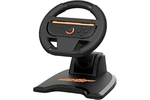 Subsonic - Volant de Course Pro Kart Racer pour Nintendo Switch/Switch 2, Support Pliable avec Ventouses, Compatible Joy-Con - Noir