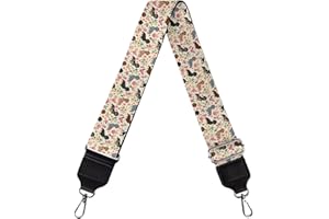 Xoenoiee Dachshund Dog Floral Print Adjustable Handbag Purse Strap Canvas Replacement Strap Crossbody Strap with Metal Buckles,1 Pack