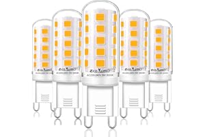 ECO.LUMA Bombillas LED G9 de 5W Equivalente a 33W 40W Lampara Halógena,Blanco Cálido 3000K,420LM,Sin Parpadeo,360 Grados, No Regulables, AC220-240V, Paquete de 5