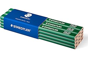 Staedtler Charpentier 148 50, Crayon Ovale 6H de Haute Qualité, pour l'Industrie et l'Artisanat, Largeur de Trait 1 à 2 mm, Lot de 12, 148 50