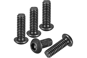 DTGN 1/4"-20x3/4" Button Head Socket Cap Screws - 20Pack - Good for Road Bicycle, Mountain Bike, Auto, Motorcycle - Carbon Steel Black Oxide - Hex Socket Drive Fasteners