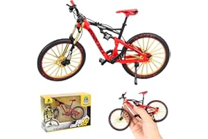 FENYW Modèle de vélo de Doigt, Jouet de modèle de vélo de Montagne 1:10, Ornements de modèle de vélo de Montagne de Doigt, vélo de Doigt Miniature, modèle de vélo Mini courbé (Rouge)