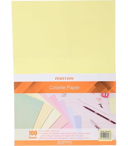 Colored A4 Printer Paper - 75 Sheets 80gsm Pastel Print Copy Paper For Crafts, Origami, Invitations, Lemon Yellow - View #4