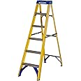 Werner 7160618 Fibreglass Swingback Stepladder-6 Tread, Yellow, One Size