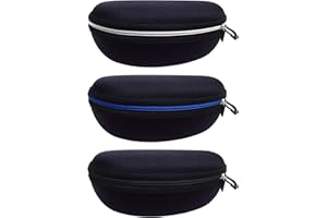 alladaga Brillenetui mit Reißverschluss und Karabinerhaken aus Kunststoff, 3 Stück