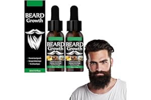 Nmbol Beard 2pcs Kit per la Crescita Della Barba,Olio per la Crescita Della Barba,Migliore per La Crescita della Barba,Ammorbidire,Idratare,Rinforzare e Manutenzione,Regalo di San Valentino per Uomini