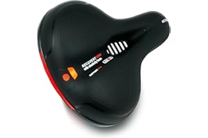 ZENO Gel Bike Seat Cushion | Waterproof Wide Bicycle Saddle | Comfortable PU Leather Saddle | Suitable for MTB, Folding, Road, Spinning & Exercise Bikes