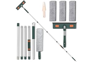 KELURSIEN Window Cleaning Equipment - 2 in 1 Window Cleaning Kit, 210cm Extendable Cleaning Pole and Window Squeegee Cleaner with Bendable Head for Cleaning High Windows