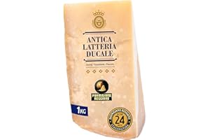 Parmigiano Reggiano Dop 24 mesi da Allevamento e Agricoltura Sostenibili - Premiata Produzione Artigianale dal 1949 - Formaggio Naturalmente Privo di Lattosio ANTICA LATTERIA DUCALE (1kg - 1pz)