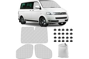 SOEKODU Sonnenschutz Auto Frontscheibe Ersatz für VW T5 T6, 3PCS Sonnenschutz Windschutzscheiben Schutz Set, Internes Thermomatte Set mit Aufbewahrungstasche, 100% Okklusion