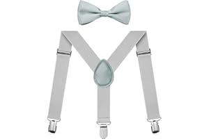 FACATH Ensemble de bretelles pour garçon - Nœud papillon - Bretelles élastiques en forme de Y - Réglables - Avec clips et nœud papillon - Pour garçons et filles