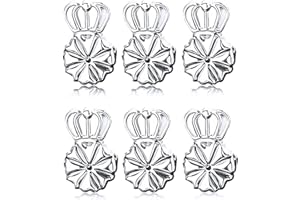 ASTER 3 Pairs Earring Lifters Adjustable Earring Lifters Hypoallergenic Earring Backs Magic Earring Lifters Silver Earring Lifters Ear Lobe Lifters for Lifting Ear Lobes, Silver