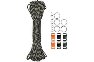 Dondeen Paracord 4mm x 30m/60m, Paracord 550 Nylon Fallschirmschnur Paracord Schnur mit 7 Kernsträngen Reißfest und Langlebig