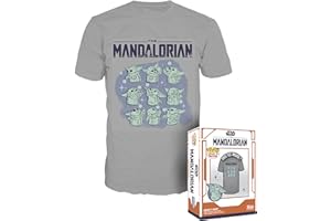 Funko Boxed tee: Mandalorian - Grogu (The Child, Baby Yoda) On Ship - Medium - Star Wars: The Mandalorian S9 - Camiseta, Franela - Ropa - Idea Manga Corta para Adultos Hombres