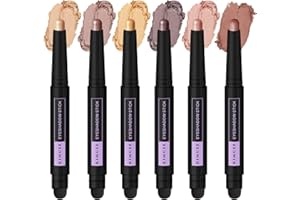 KIMUSE 6 PCS Ombretto in crema stick, Ombretto occhi stick, Impermeabile e Non Sbavato Neutral Matitone Ombretto Occhi, Facile da Usare (Brightener Set)