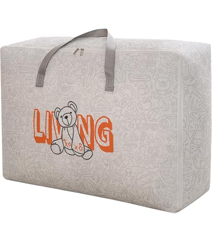 Grand sac de rangement pour vêtements, couettes, sacs de rangement avec fermetures éclair et poignée, bacs de rangement pliables et portables pour déménagement de maison, placard, literie, oreillers
