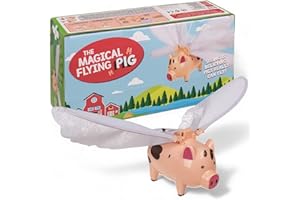 MIJOMA Cochon volant pour chambre d'enfant - Jouet volant pour enfants - Cadeau pour garçons et filles - 28,5 x 7 x 20 cm - Fonctionne avec piles - Montage facile (Flying Pig)