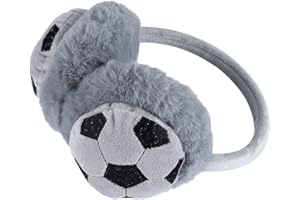 HKSICHENGKEJIUK Kids Cute Football Earmuffs Ear Warmers for Boys Girl Warm Soccer Earmuffs Head Band Winter Furry Plush Ear Covers for Sports Outdoor Running Walking in Cold and Freezing Weather