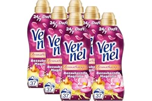 Vernel Aromatherapie Bezaubernde Magnolie Weichspüler (6x32 Waschladungen), langanhaltender Wäscheduft mit ätherischen Ölen für 24/7 Frische, recycelbare Flasche
