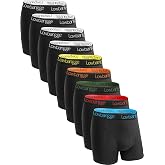 Lowbangge Men's Cotton Boxer Briefs Pack 9, Comfortable and Breathable | Men's Boxer Pack, High Elasticity Cotton, Perfect Fi