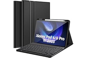 Nanhent Clavier Coque pour Xiaomi Pad 6 (11 Pouces) 2023, AZERTY Français Amovible Bluetooth sans Fil Clavier Étui Housse pour Xiaomi Pad 6 11" (Xiaomi Pad 6)