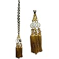 VTN Women's Patiala Shahi Parandi/Paranda/Traditional Braid Extension/Punjabi Choti with Mirror & Tassles (DNO7-GOLDEN)
