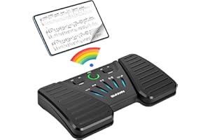 SUNYIN Pedale wireless per girare pagine musicali, per cellulari, iPad, tablet, telefono, ricaricabile, vivavoce, colore nero
