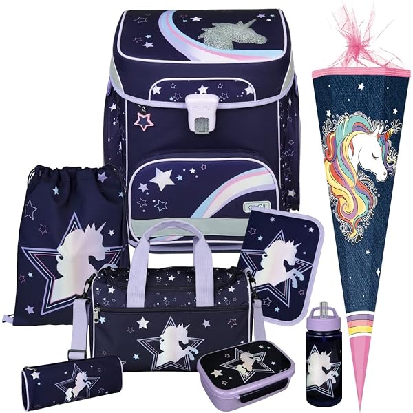 Goldkids Schulranzen Set 15-teilig – Dino-Motiv, Mit Federmappe, Turnbeutel, Brotdose, Trinkflasche & Mehr, Für Die Einschulung