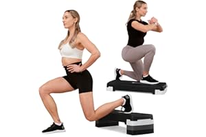 ‎HS HOP-SPORT Hop-Sport Steppbrett HS-PP033AS für Zuhause - höhenverstellbarer Aerobic Stepper Fitness mit 3 Stufen & Anti-Rutsch-Oberfläche, Step bis 350KG belastbar