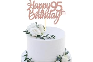 Sumerk Rose Gold Glitter Happy 95th Birthday Cake Topper 95th Cake Topper for Birthday Anniversary Party Decorations - Pack of 1
