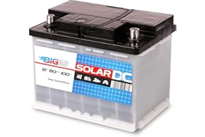 BIG Solarbatterie 12V 80Ah C100 (Versorgungsbatterie) - Professional Solar DC Batterie (12 Volt) für Photovoltaik-Inselanlage & Solaranlage für Wohnmobil, Gartenhaus, Camping & Co.