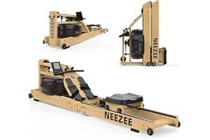 Neezee Vogatore, Vogatore Professionale Per Casa Pieghevole Ad Acqua, Vogatore Ad Acqua in Legno Massello Durevole con Display LCD, Salvaspazio e Facile da Spostare