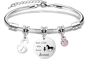 COEROW 26 Initial Letters Horse Bracelets Just A Girls Who Loves Horse Horse Bracelet for Women Girls