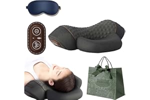 Gienslru Callixe Thera Pillow Massage, Neck Pillow Cervical Memory Foam Pillows, Neck Massage Pillow for Neck Pain Relief, Ergonomic Orthopedic Bed Pillow (Massage + Heating + Lifting,Black)
