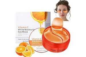 CHENDUORAN 60 Piezas Vitamina C Parches Ojos Bolsas y Ojeras, Eye Patches, Máscara Para Los De Colágeno,Parches Contorno, Antiojeras, Anti Edad,Hinchazón, quitar bolsas de ojos
