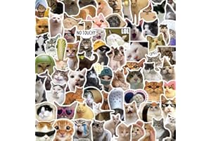 DIWSO 100 Pezzi Cat Emoticons Adesivi per Valigia, Album, Skateboard, Computer Portatile, Moto, Snowboard, Bagagli, Graffiti, Adolescente, Ragazzo, Ragazza, Impermeabile