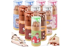 BAIFULAI Zestaw kolorowych kredek dla dzieci, 10 sztuk x 12 kolorów, mini kredki drewniane, kolorowe kredki z temperówką, śliczne małe, przenośne, zaostrzone, dla dorosłych i dzieci