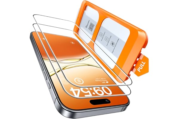 TOCOL 2 Piezas Protector Pantalla para iPhone 17, iPhone 16 Pro, Alineación Automática para Una Instalación Rápida, Sin Burbujas, Cristal Templado de Dureza 9H+Inastillable, HD Transparente