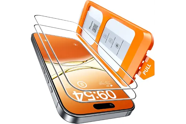 TOCOL 2 Piezas Protector Pantalla para iPhone 17, iPhone 16 Pro, iPhone 17 Pro 6,3 Pulgadas, Alineación Automática para Instalación Rápida sin Burbujas, Cristal Templado de Dureza 9H+, Transparente