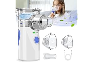 LanBlu Nebulisateur Enfant, Nébuliseur Portable Set avec Deux Modes de Nébulisation, Ultra-Silencieux Electrique Inhalateur Vapeur Nasal, Taille des Particules 1-5µm Aerosol pour Bebe et Adultes