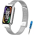 SenMore Bellissimo Cinturino Compatibile con Xiaomi Redmi Smart Band Pro Braccialetto, Cinturino in Acciaio Inossidabile Sost