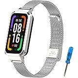 SenMore Bellissimo Cinturino Compatibile con Xiaomi Redmi Smart Band Pro Braccialetto, Cinturino in Acciaio Inossidabile Sost